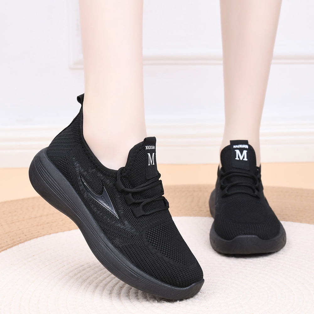 Domzle Women's Sneakers Breathable Lightweight Walking Shoes Running Shoes Non Slip Tennis Fashion Casual Sneakers Gray