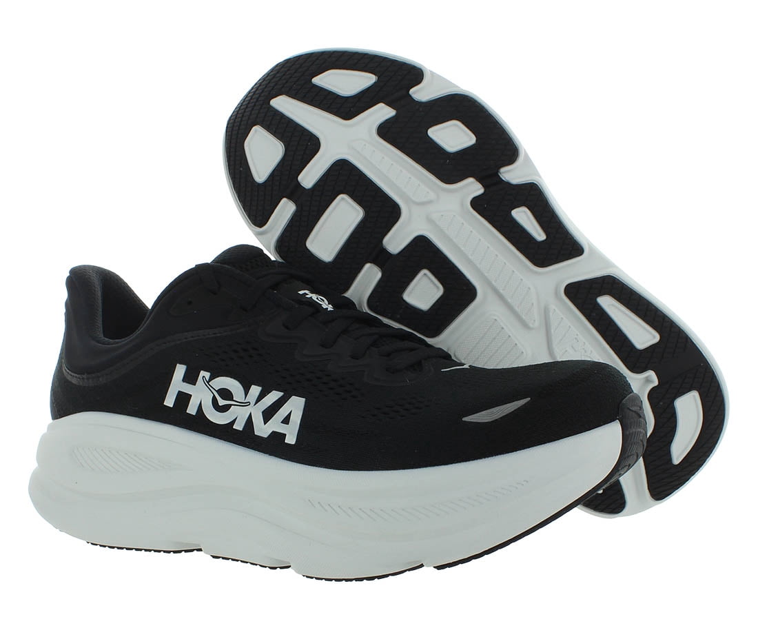 HOKA Bondi 9 Mens Shoes Size 10, Color: Black/White