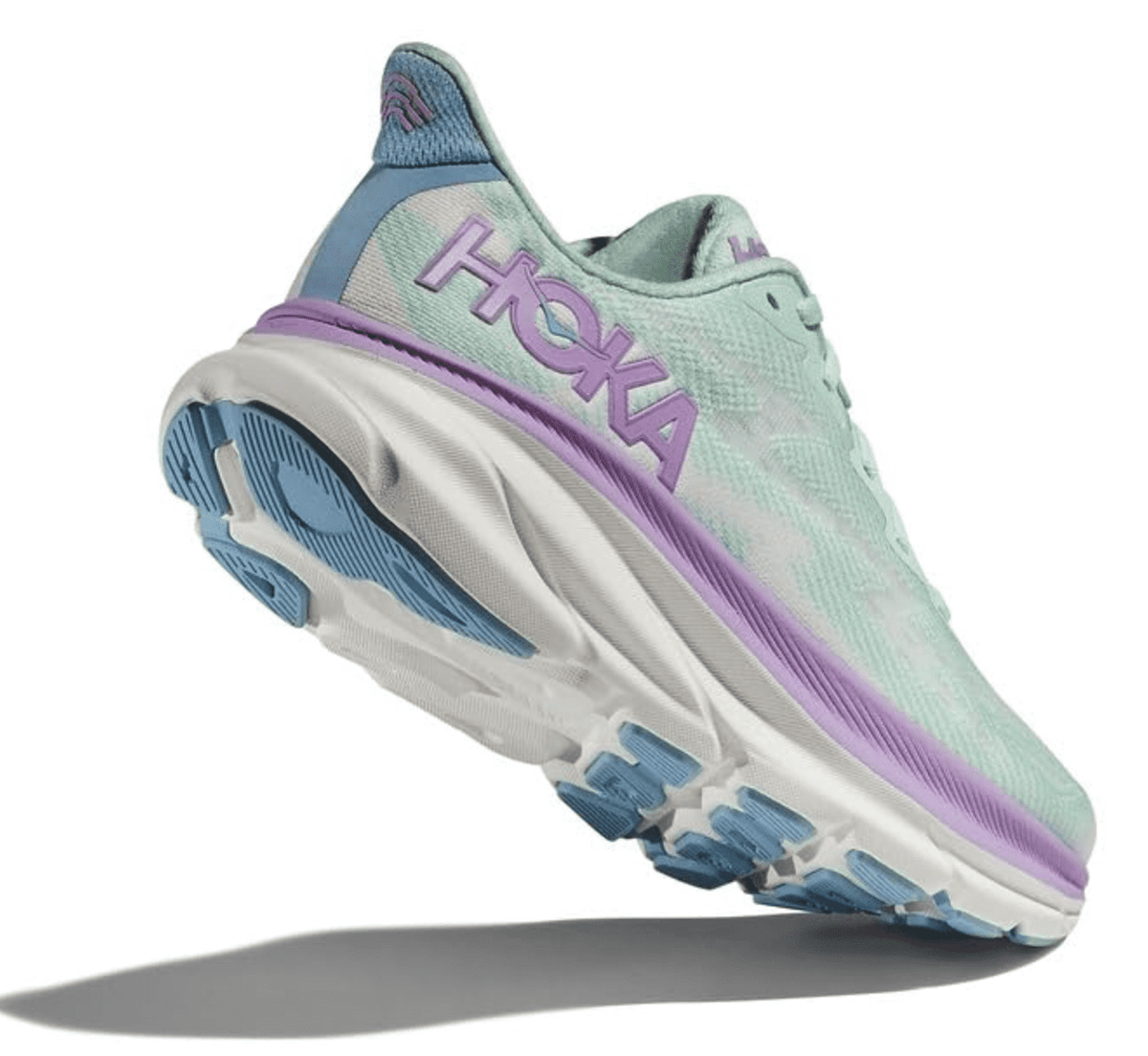 Hoka Women's Clifton 9 Sneaker, Sunlit Ocean/Lilac Mist, US 12 ( WIDE )
