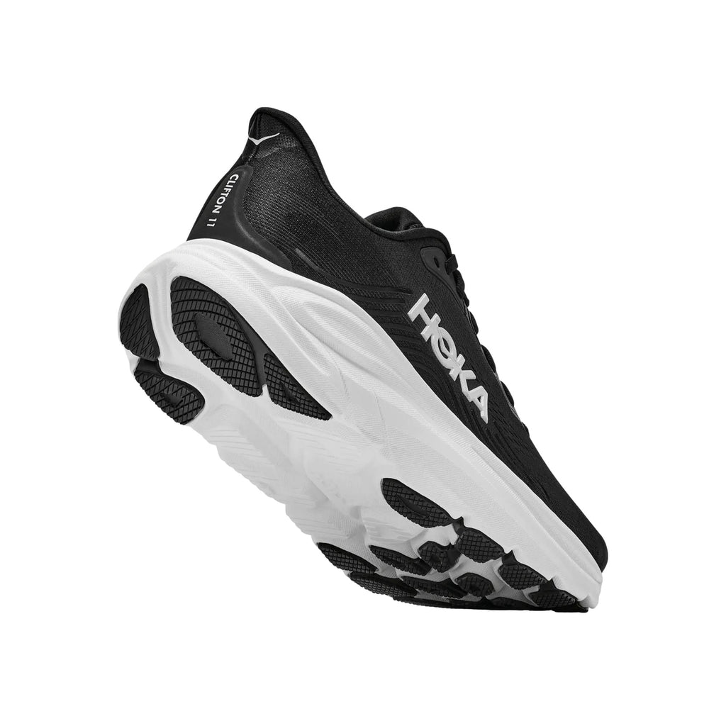 HOKA Clifton 11 Running Shoes, Black/White (Men's)