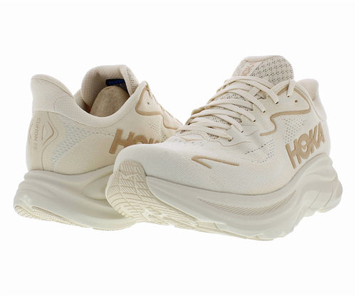 HOKA Clifton 10 Wide Womens Shoes Size 6.5, Color: Vanilla/Birch