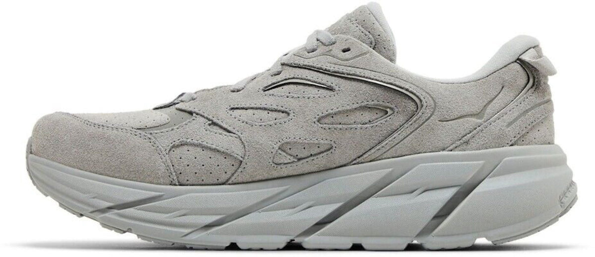 Hoka One One Clifton L Suede 1122571-LLTN Men 4.5 Limestone Running Shoes TF1879