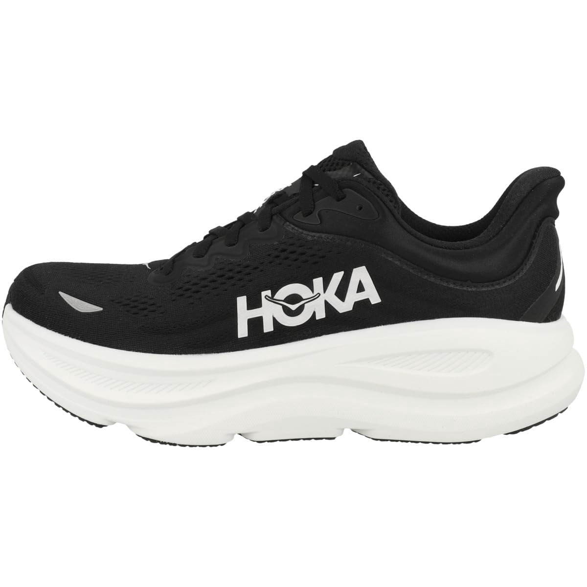 Hoka Bondi 9 Mens Running Shoe - Black/White - 9.5