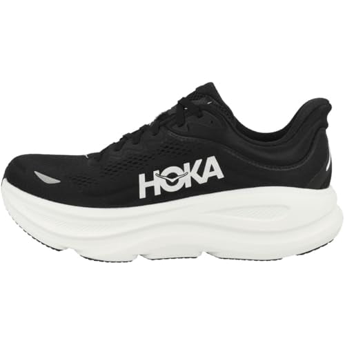 Hoka Bondi 9 Mens Running Shoe - Black/White - 9.5