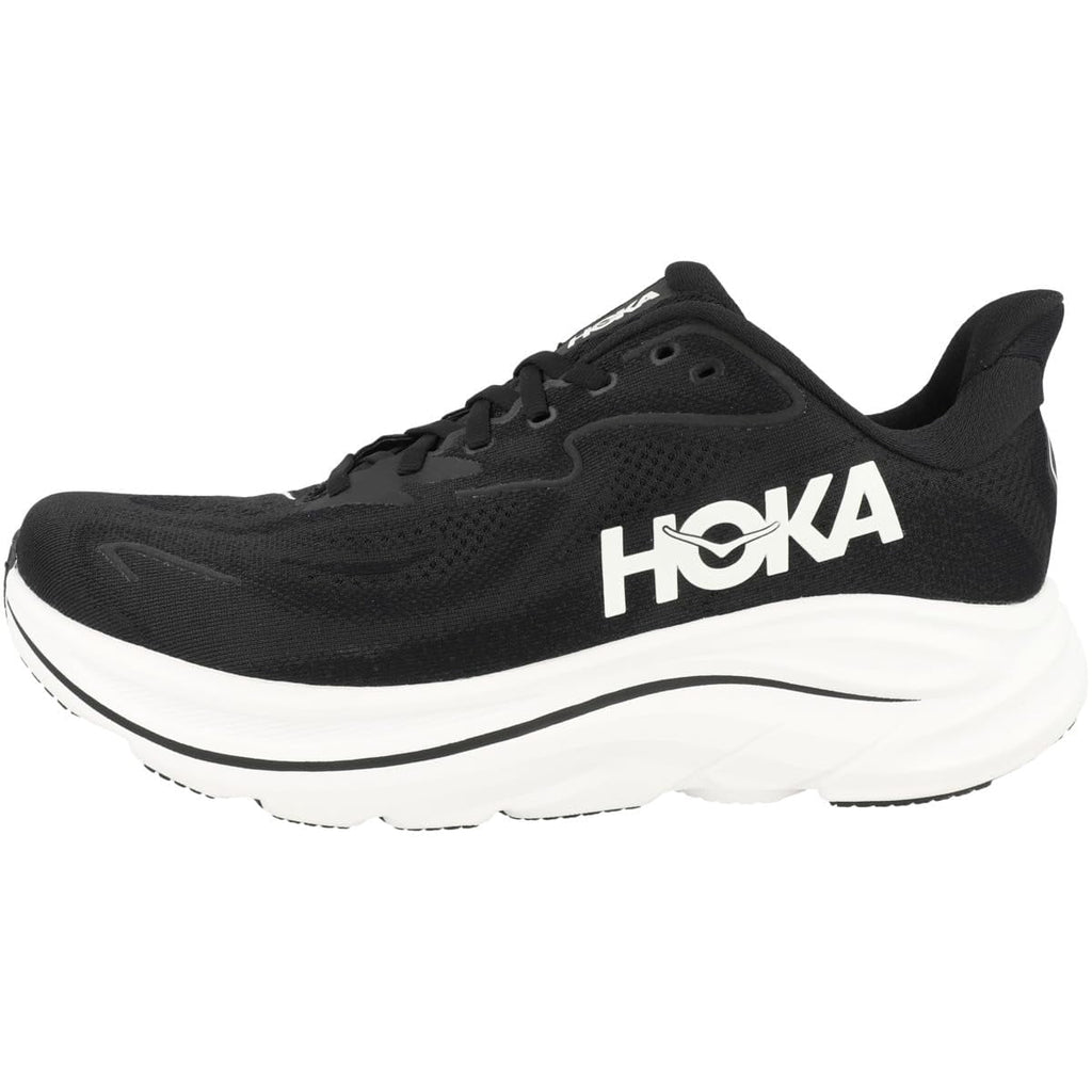 Hoka Men's Clifton 10 Sneaker, Black/White, 8.5