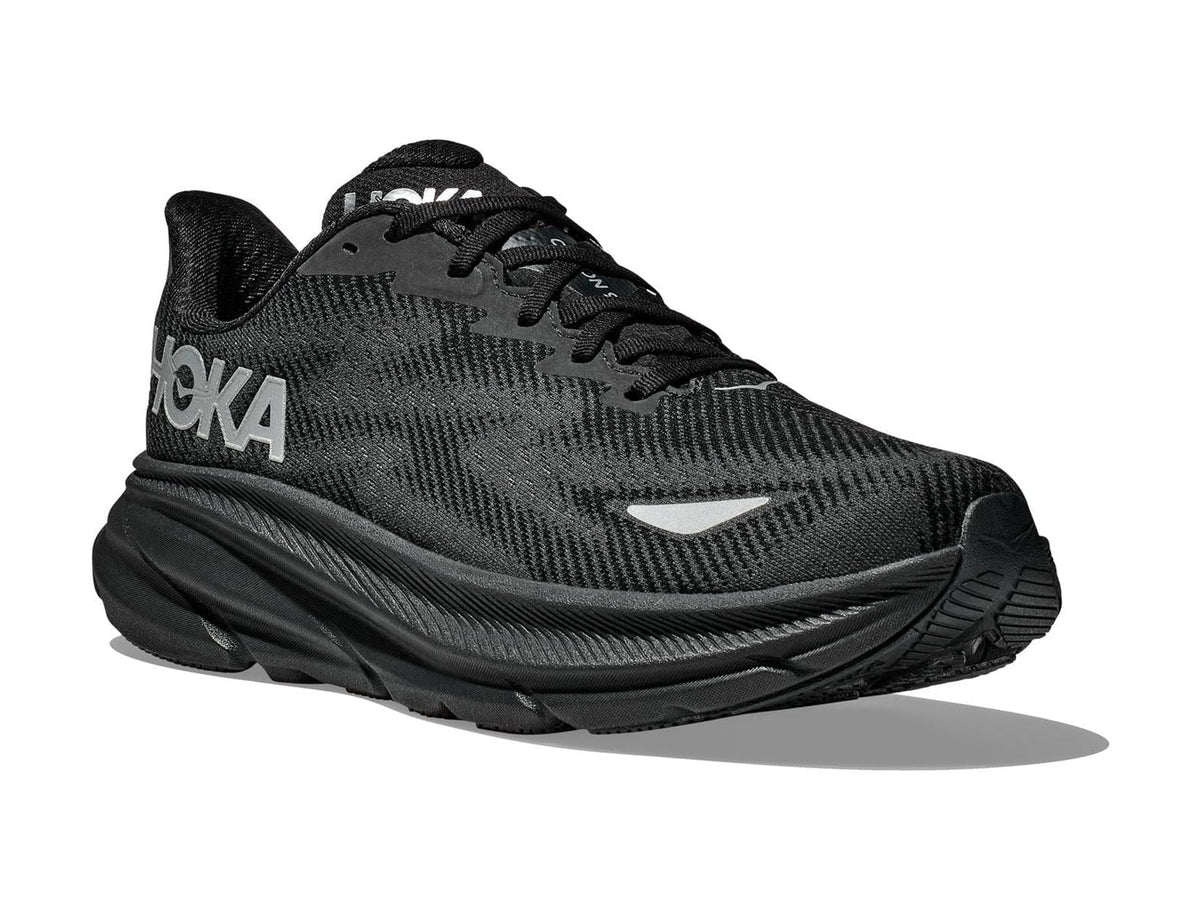 Hoka Women's Clifton 9 GTX Sneaker, Black/Black 1, 8