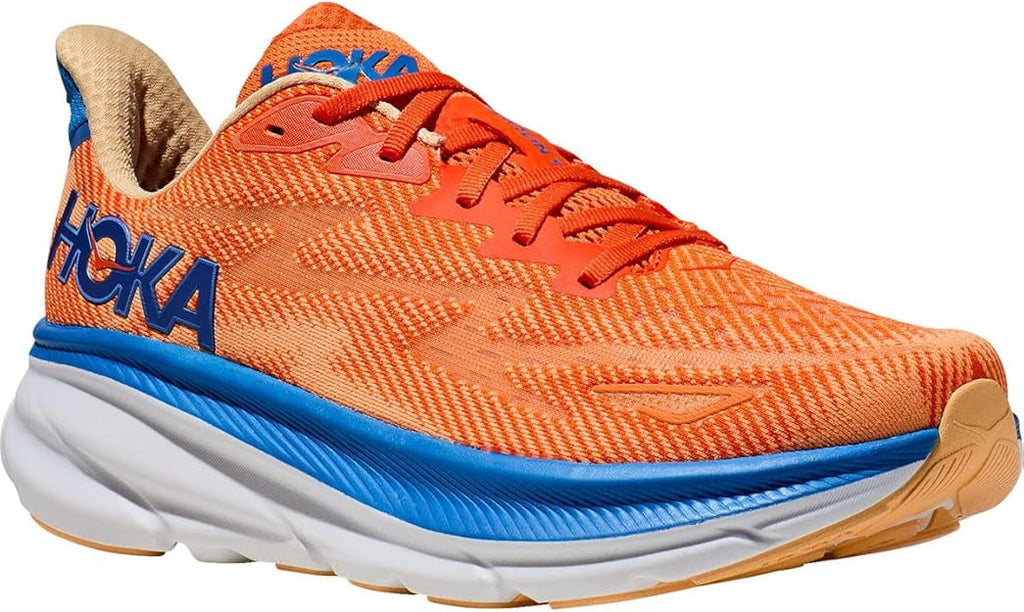 Hoka Men's Clifton 9 Running Shoes, Vibrant Orange/Impala, US 12.5 Medium