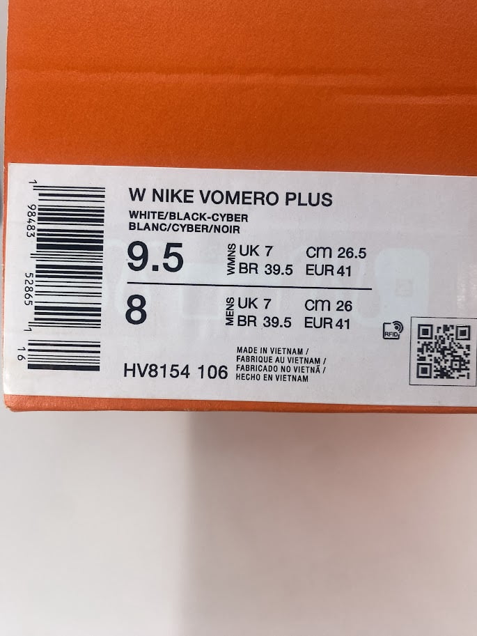 Nike W Vomero Plus White Black Cyber (HV8154 106) Women's Size 9.5