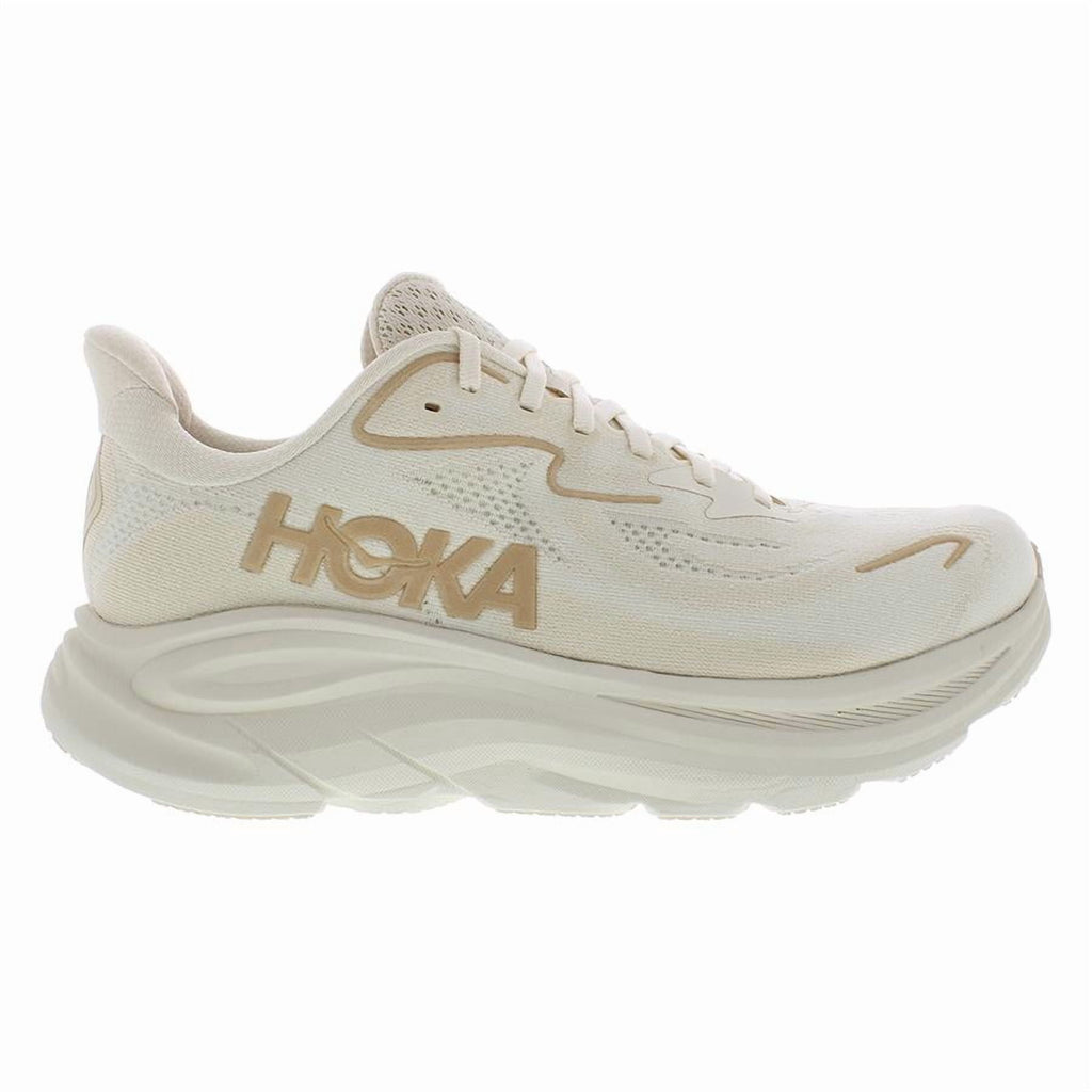 HOKA Clifton 10 Wide Womens Shoes Size 6.5, Color: Vanilla/Birch