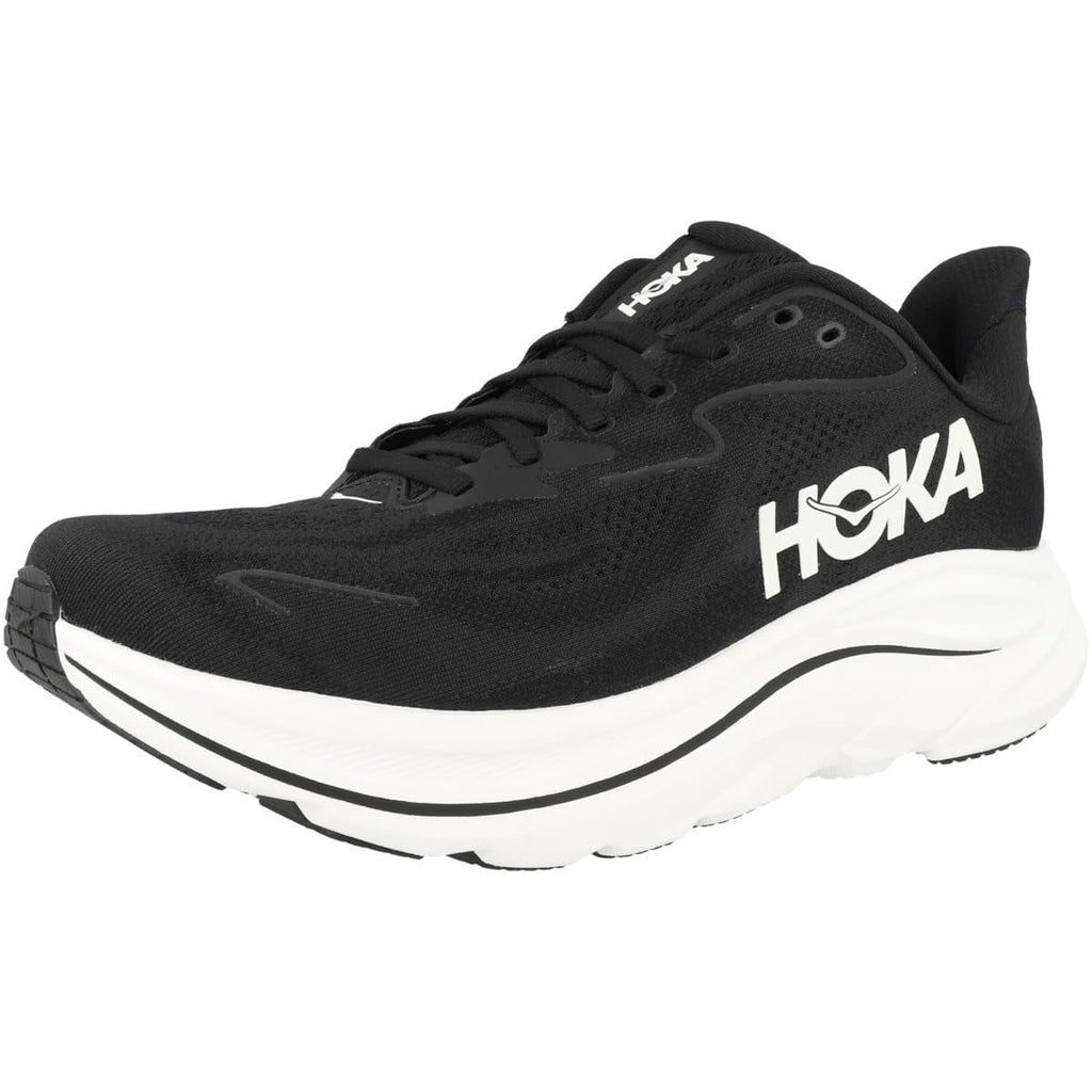 Hoka One Mens Clifton 10 Road Running Shoes - Black/White